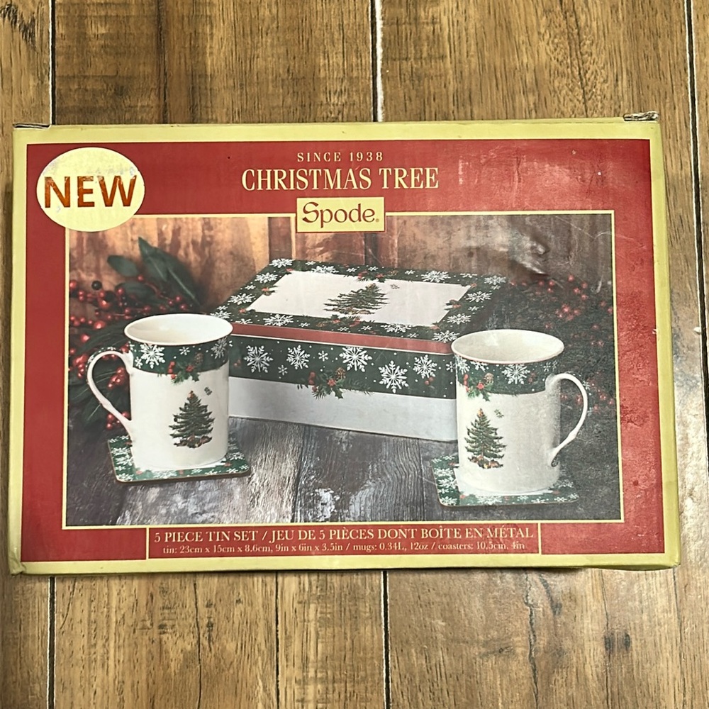 Spode Christmas Tree Annual 5 Piece Tin Set NIB